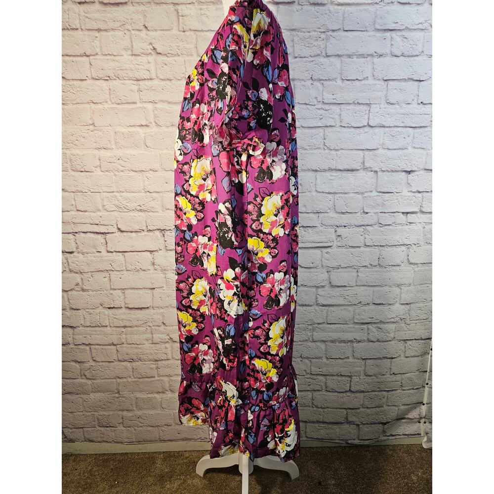 Anthony Richards Purple Floral Mumu Dress‎ Size XL New Lightweight Short Sleeve - Picture 6 of 11